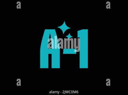 A1 Reinigung Logo Design A1 Sparkle Logo Design-Vorlage Stock Vektor