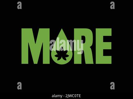 MEHR Hanf Cannabidiol CBD-Öl Hanf Herb Logo Designvorlage Stock Vektor