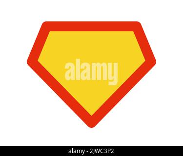 Symbol für den Superman-Schild. Comic super Held Mann das schild des schirm. Superhelden-Label in Diamantform. Symbol für Kraft und Stärke. Vektorgrafik Stock Vektor