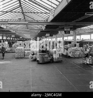 Innenraum des Warenschuhs von Van Gend & Loos in Zwolle. Stockfoto