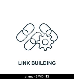 Link Building-Symbol. Line Simple Web Development Symbol für Vorlagen, Webdesign und Infografiken Stock Vektor