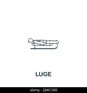 Luge-Symbol. Einfaches Liniensymbol für Vorlagen, Webdesign und Infografiken Stock Vektor