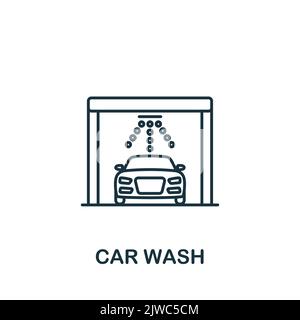 Symbol für Autowaschanlage. Line Simple Line Car Service Symbol für Vorlagen, Web-Design und Infografiken Stock Vektor