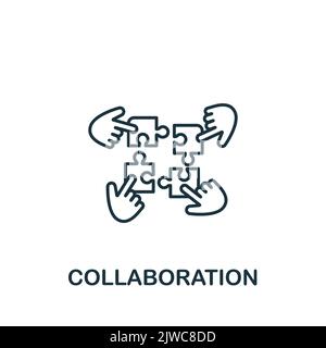 Symbol für Zusammenarbeit. Line einfaches Crowdfunding-Symbol für Vorlagen, Webdesign und Infografiken Stock Vektor