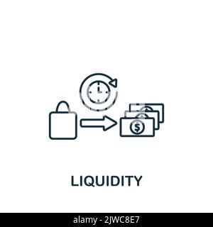 Liquiditätssymbol. Line einfaches Crowdfunding-Symbol für Vorlagen, Webdesign und Infografiken Stock Vektor