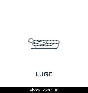 Luge-Symbol. Einfaches Liniensymbol für Vorlagen, Webdesign und Infografiken Stock Vektor