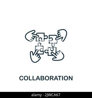 Symbol für Zusammenarbeit. Einfaches Linienelement Crowdfunding Symbol für Vorlagen, Webdesign und Infografiken. Stock Vektor