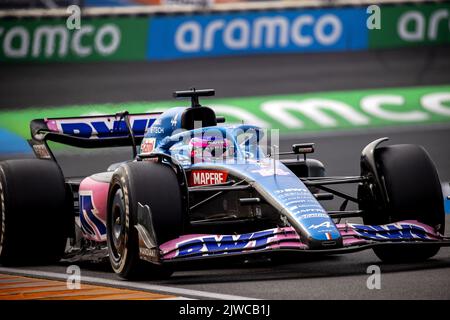 ZANDVOORT - Fernando Alonso (14) fährt die Alpine A522 während des Großen Preises der Niederlande F1 auf dem Circuit Zandvoort am 4. September 2022 in Zandvoort, Niederlande. KOEN VAN WEEL Stockfoto