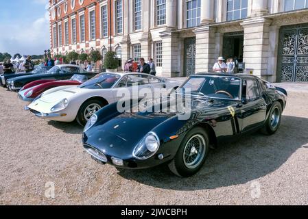 1963 Ferrari 250 GTO in der 75-jährigen Ferrari-Ausstellung beim Hampton Court Concours 2022 im Hampton Court Palace London UK Stockfoto