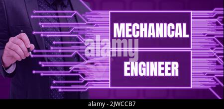 Text mit Inspiration Mechaniker. Geschäftskonzept Angewandte Ingenieursdisziplin für Mechanisches System Stockfoto