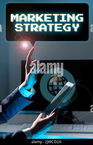 Konzeptionelle Bildunterschrift Marketing StrategyScheme on How to Lay Out Products Services Business. Word for Scheme über die Anordnung von Produkten Dienstleistungen Geschäft Stockfoto