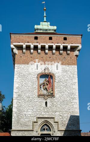 Krakau, Polen - 19. September: St. Florian's Gate Tower, Krakau, Polen am 19. September 2014 Stockfoto