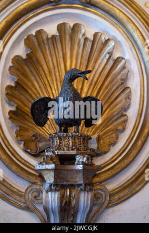 Rom, September 2022 - Kapitolinisches Museum, Saal der Gänse, Sala delle Oche, Bronzegans-Statue Stockfoto