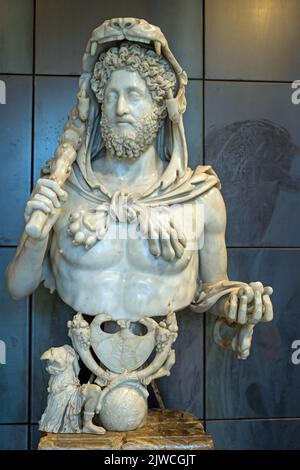 Rom, September 2022 - Kapitolisches Museum, Commodus as Herkules, 180-190 n. Chr. Stockfoto