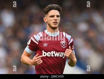 03 Sep 2022 - Chelsea gegen West Ham United - Premier League - Stamford Bridge West Ham's Declan Rig während des Spiels auf der Stamford Bridge. Picture : Mark Pain / Alamy Live News Stockfoto