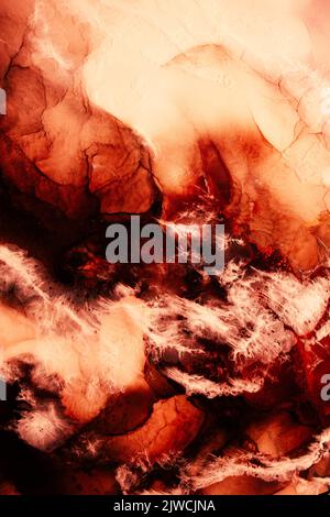 Roter Marmor Hintergrund Acryl Tinte Wasser Explosion Stockfoto