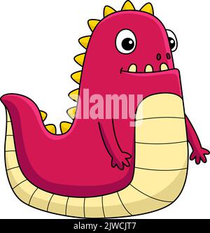 Monster Krokodil Cartoon Farbige Clipart Stock Vektor