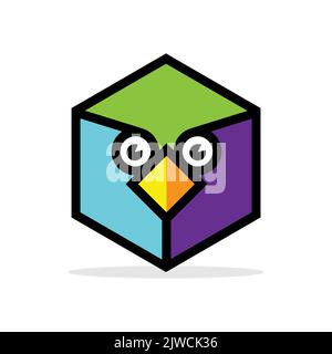 Vektor-Illustration von Adler-Box. Adlerkopf auf weißem Hintergrund. Kann als Maskottchen verwendet werden. Für Icon- und T-Shirt-Design oder Outwear. Stock Vektor