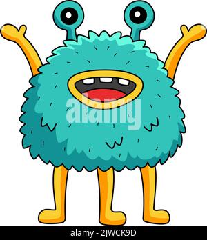 Sprechende Monster Cartoon Farbige Clipart Stock Vektor