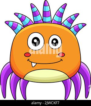 Monster Spider Cartoon Coloured Clipart Stock Vektor