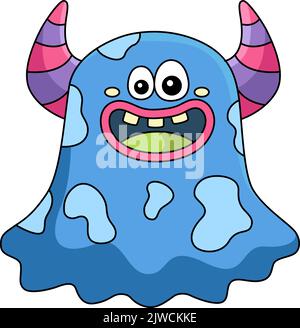 Ghost Monster Cartoon Coloured Clipart Stock Vektor