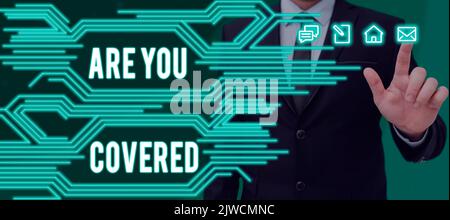 Textzeichen, das anzeigt, ob Sie vertuschtSie haben Fragen dazu, wie Medikamente von Ihrem Plan abgedeckt werden. Wort für die Frage, wie Medikamente durch Ihren Plan abgedeckt werden Stockfoto