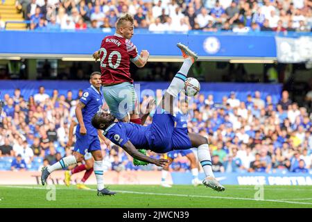 Kalidou Koulibaly (26) aus Chelsea während des Premier League-Spiels zwischen Chelsea und West Ham United am 3. September 2022 in Stamford Bridge, London, England. Foto Nigel Keene / ProSportsImages / DPPI Stockfoto