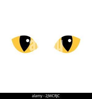 Vektor flache Cartoon Katze Augen isoliert auf weißem Hintergrund Stock Vektor