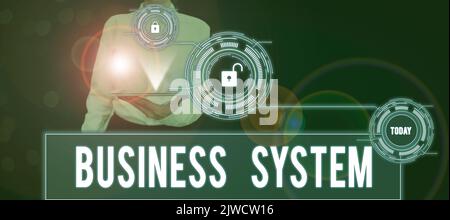 Handschrift Zeichen Business SystemEine Methode zur Analyse der Informationen von Organisationen. Internet-Konzept Eine Methode zur Analyse der Informationen von Stockfoto
