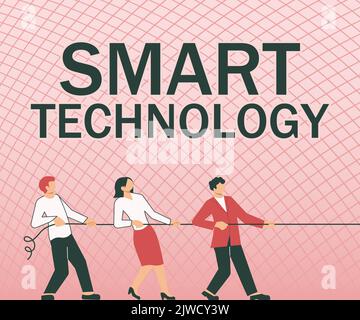 Hand schreiben Zeichen Smart TechnologyGadgets oder Gerät, das einen eingebauten Computer oder Chip hat. Konzept, das Gadgets oder ein Gerät mit integriertem bezeichnet Stockfoto