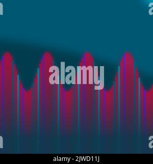 Abstrakt Bunte Illustration des stilisierten Klangfrequenzequalizers Element Regenbogenlinien und Welle auf einem einfachen Hintergrund und Tapete Stockfoto