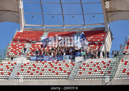 SPAL Ferrara Supplters während des SSC Bari gegen SPAL, Italienisches Fußballspiel der Serie B in Bari, Italien, September 03 2022 Stockfoto