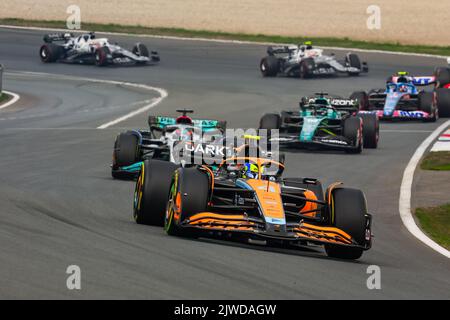 04 NORRIS Lando (gbr), McLaren F1 Team MCL36, Aktion während der Formel 1 Heineken Dutch Grand Prix 2022, 15. Lauf der FIA Formel 1 Weltmeisterschaft 2022 vom 2. Bis 4. September 2022 auf dem Zandvoort Circuit, in den Niederlanden, Belgien - Foto DPPI Stockfoto