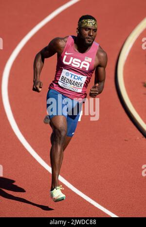 Kenneth Bednarek aus den USA, der am 18.. Juli bei den Leichtathletik-Weltmeisterschaften in Hayward Field, Eugene, Oregon, USA in den 200m Läufen der Männer antritt Stockfoto