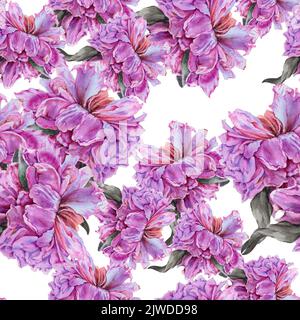 Hintergrund alte Pfingstrosen. Nahtloses Muster. Stockfoto