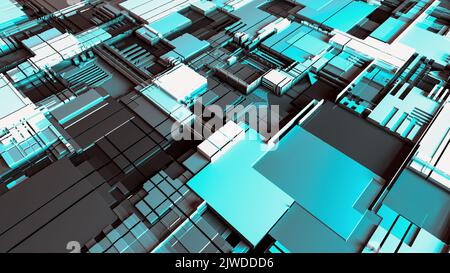 Ein futuristischer Technologiehintergrund (3D Rendering) Stockfoto