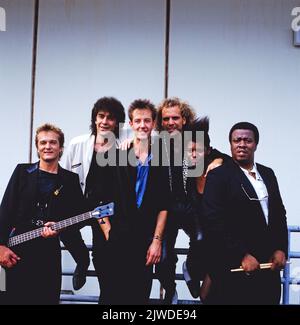 Trio Rio, deutsche Rock, Latin und Pop Gruppe, Aufnahme, Deutschland, 1987. Trio Rio, deutsch, Rock-, Latin- und Pop-Gruppe, Fotoshooting, Deutschland, 1987. Stockfoto