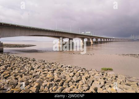 Luftaufnahme der Prince of wales Brücke über den Fluss severn zwischen england und wales Stockfoto