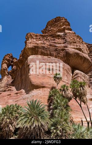 Spektakuläre Felswand Wadi Disah Tabuk Provinz Saudi-Arabien 1 Stockfoto