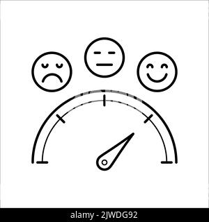 Messung der Benutzer- und Kundenzufriedenheit. Vektorsymbole Stock Vektor