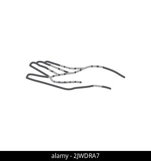 Handzeichnung Geste geben lineare Design. Hand Symbol Vektor. Hand Symbol des Gebens Symbol. Handpflege-Logo-Design. vektor-Illustration Stock Vektor