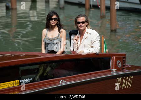 Gemma Chan und Chris Pine kommen am 05. September 2022 zum Don't Worry Darling Photocall im Casino während des Venice International Film Festival (Mostra) 79. in Venedig, Italien. Foto von Aurore Marechal/ABACAPRESS.COM Stockfoto