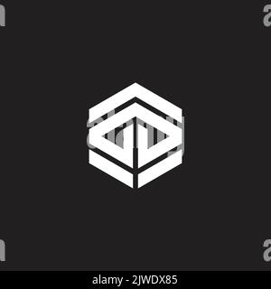 Sechseckige flache geometrische Gebäude Logo Design Vektor Stock Vektor