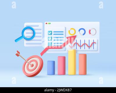 3D SEO-Optimierung, Stock Vektor