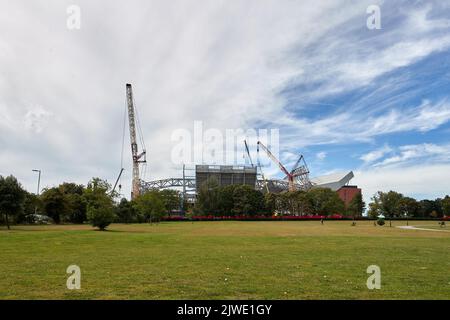 Anfield Road Construction September 2022 Stockfoto