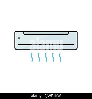 Klimaanlagensymbol. Symbol für elektronische Geräte. Linienfarbe Icon-Stil, farbig. Einfaches Design bearbeitbar Stock Vektor