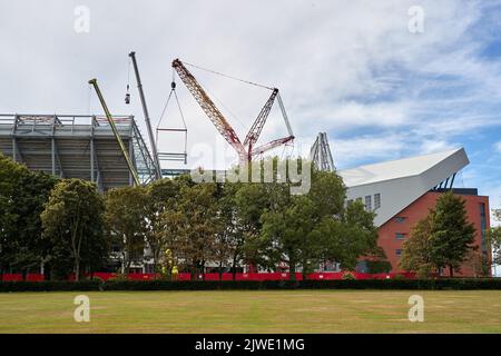 Anfield Road Construction September 2022 Stockfoto