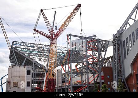 Anfield Road Construction September 2022 Stockfoto