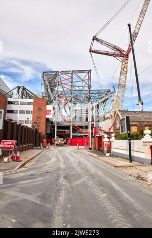 Anfield Road Construction September 2022 Stockfoto