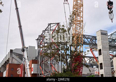 Anfield Road Construction September 2022 Stockfoto